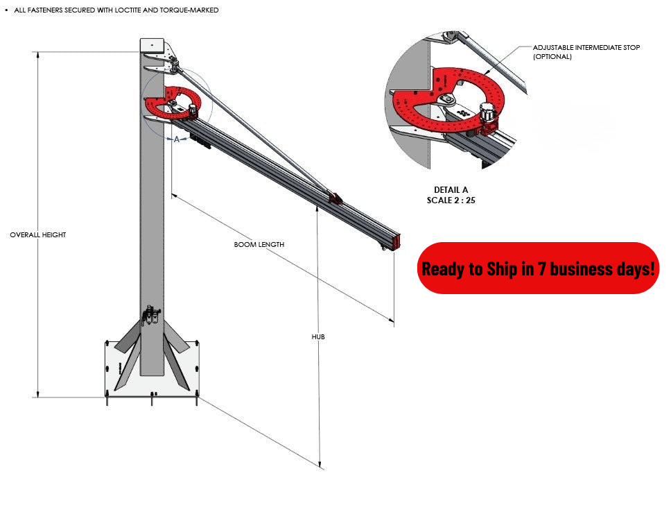 J1000 JIB Crane (1000 Kg Capacity) - The Lifting Superstore - Givens Engineering